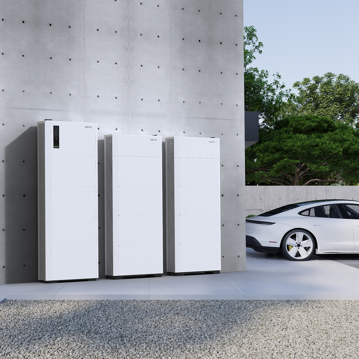 Bateriový systém Weco pro nabíjení elektromobilů