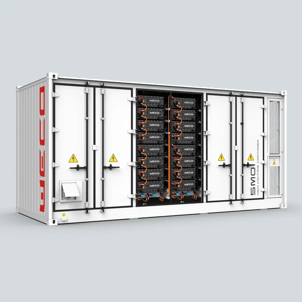 Kontejnerové řešení bateriového úložiště značky Weco