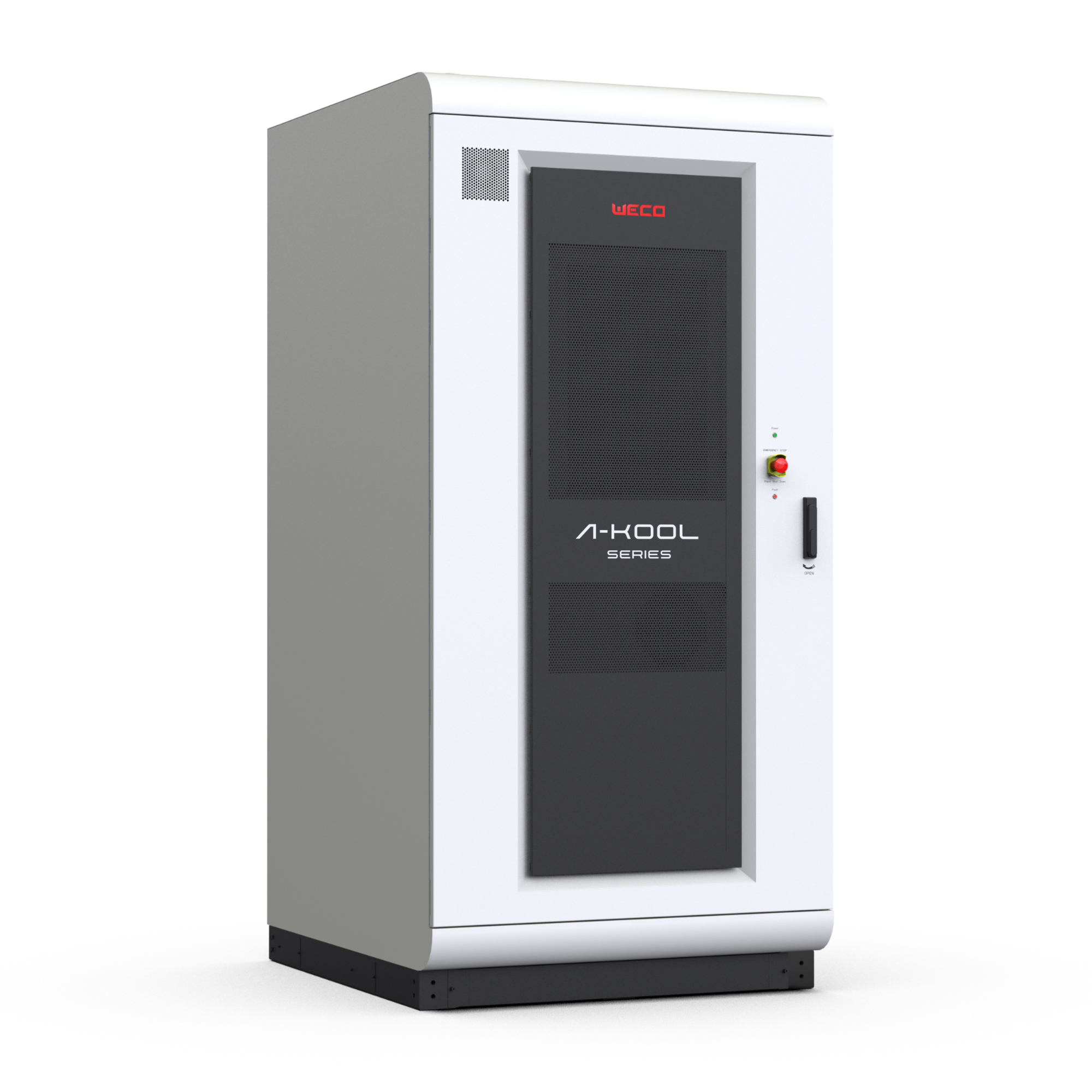 Venkovní bateriová skříň A-KOOL navržená pro bezpečné a dlouhodobé ukládání energie.